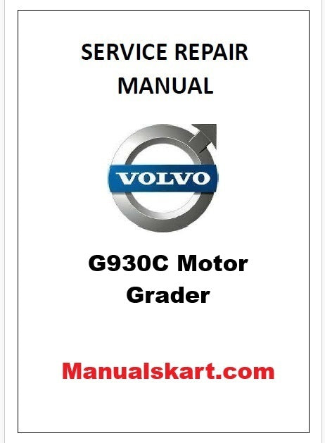 Volvo G930C Motor Grader Pdf Repair Service Manual