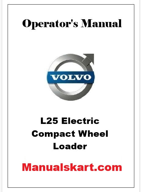 Volvo L25 Electric Compact Wheel Loader Pdf Operator's Manual