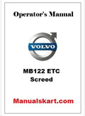 Volvo MB122 ETC Screed Pdf Operator's Manual