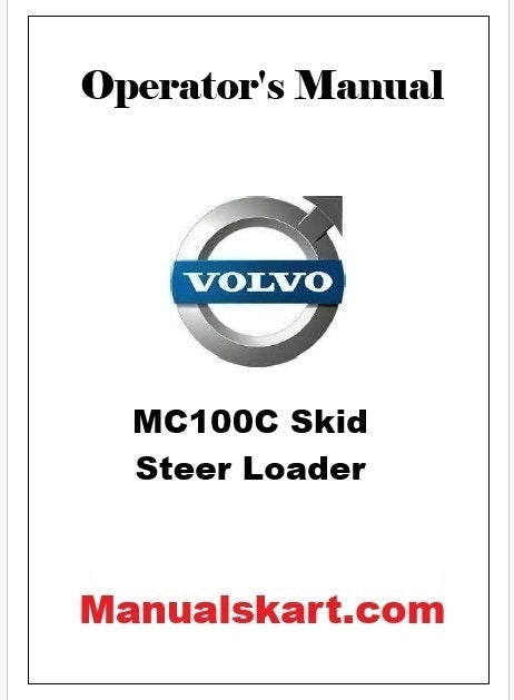 Volvo MC100C Skid Steer Loader Pdf Operator's Manual