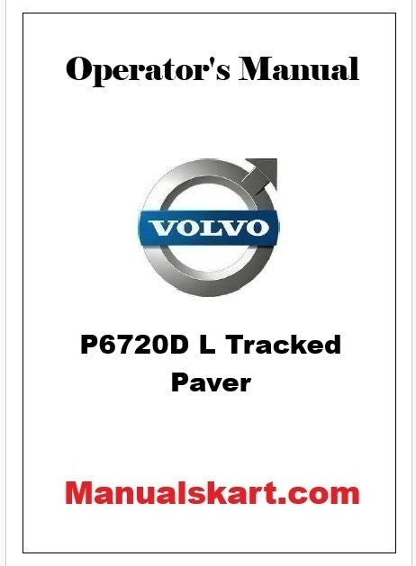 Volvo P6720D L Tracked Paver Pdf Operator's Manual PID:54685488