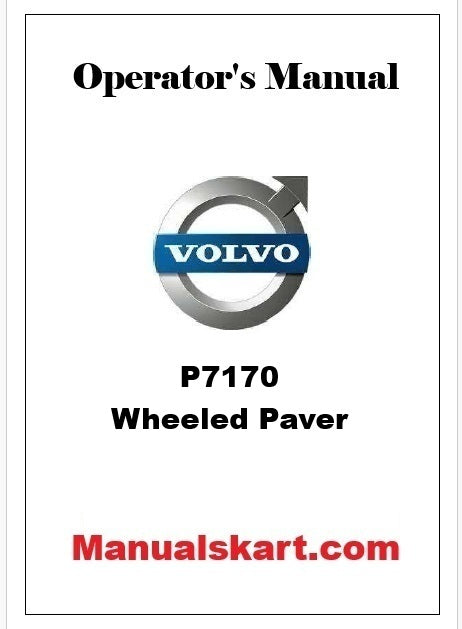 Volvo P7170 Wheeled Paver Pdf Operator's Manual