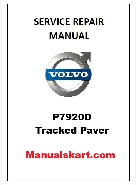 Volvo P7920D Tracked Paver Pdf Repair Service Manual PID:54715223