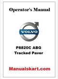Volvo P8820C ABG Tracked Paver Pdf Operator's Manual PID:12762942