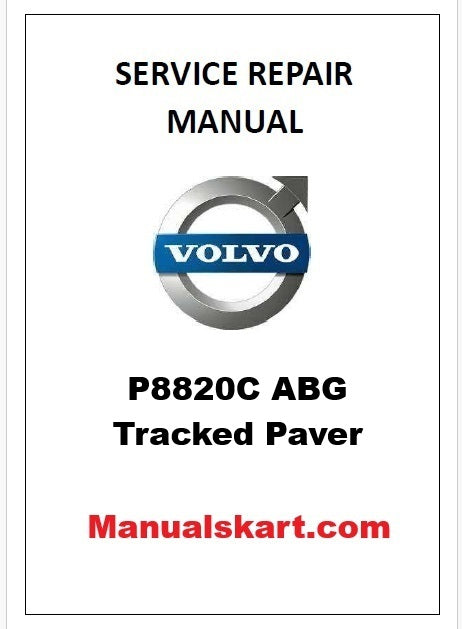 Volvo P8820C ABG Tracked Paver Pdf Repair Service Manual