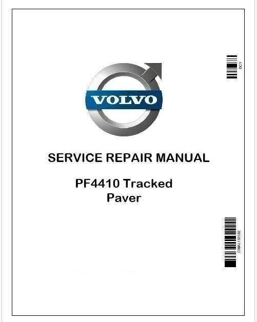 Volvo PF4410 Tracked Paver Repair Service Pdf Manual