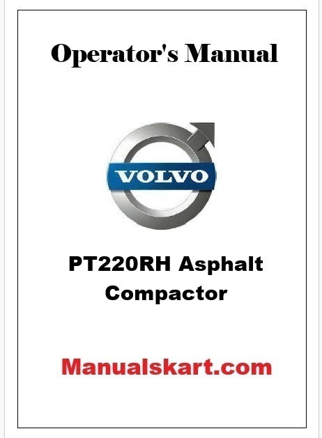 Volvo PT220RH Asphalt Compactor Pdf Operator's Manual