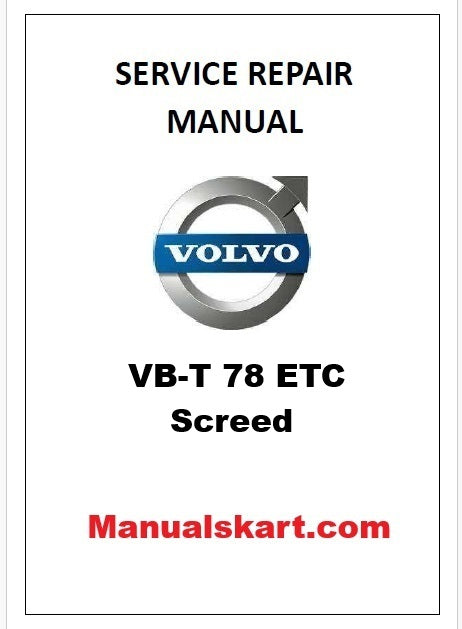 Volvo VB-T 78 ETC Screed Pdf Repair Service Manual