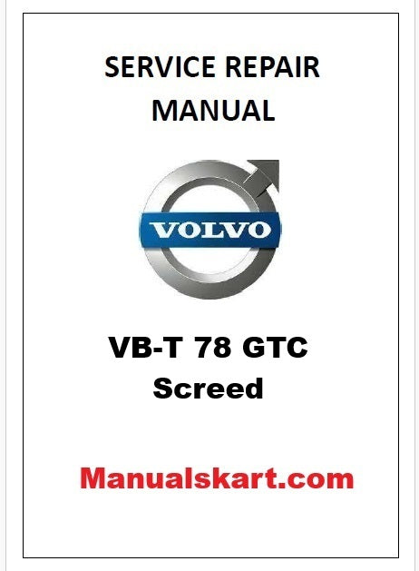 Volvo VB-T 78 GTC Screed Pdf Repair Service Manual