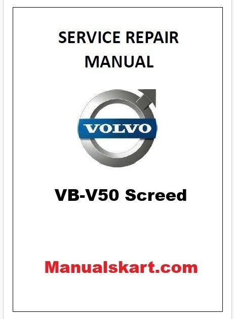 Volvo VB-V50 Screed Pdf Repair Service Manual