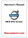 Volvo VB78 ETC Screed Pdf Operator's Manual