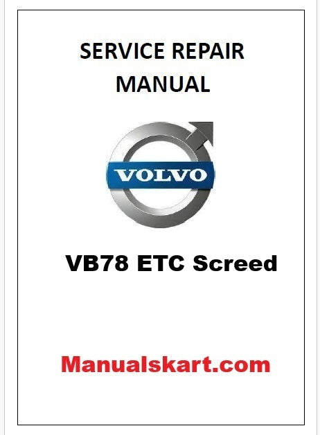 Volvo VB78 ETC Screed Pdf Repair Service Manual