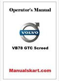 Volvo VB78 GTC Screed Pdf Operator's Manual