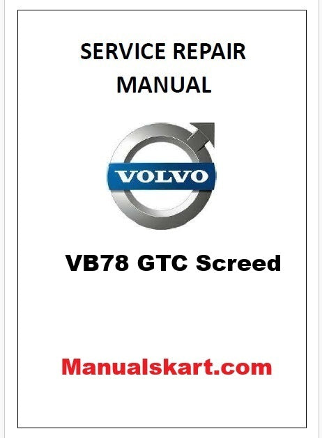 Volvo VB78 GTC Screed Pdf Repair Service Manual
