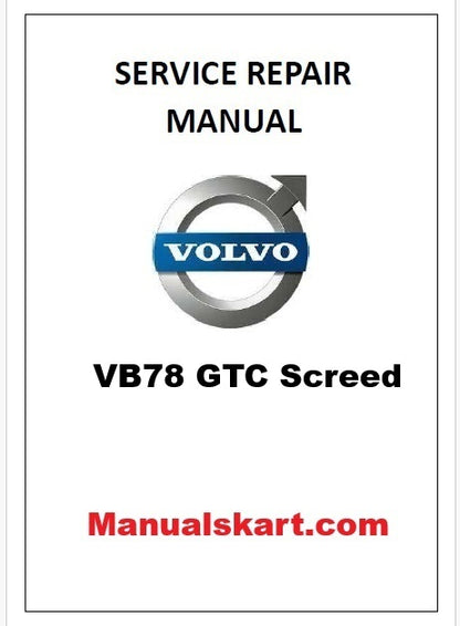 Volvo VB78 GTC Screed Pdf Repair Service Manual