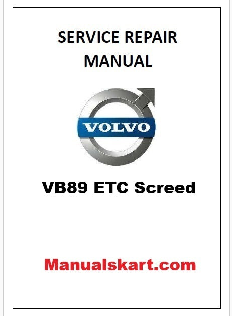 Volvo VB89 ETC Screed Pdf Repair Service Manual