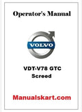 Volvo VDT-V78 GTC Screed Pdf Operator's Manual