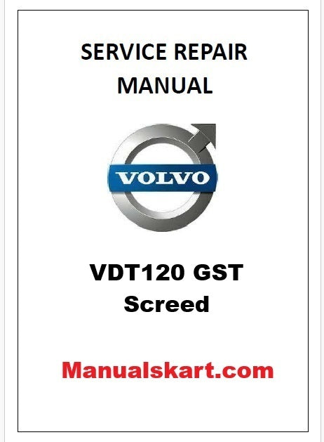 Volvo VDT120 GST Screed Pdf Repair Service Manual