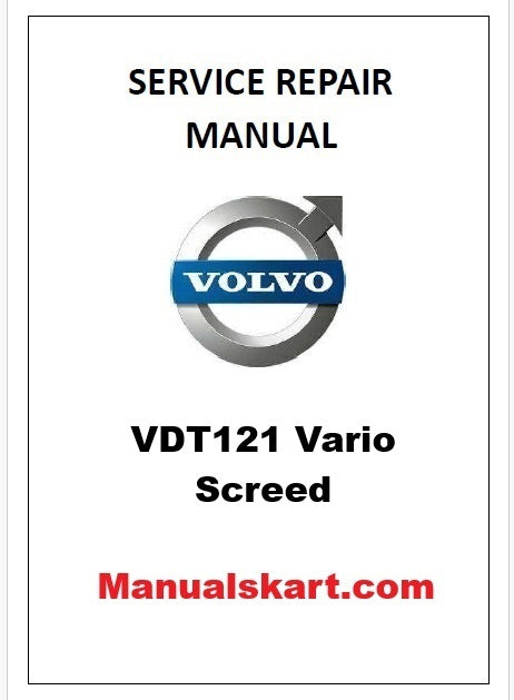 Volvo VDT121 Vario Screed Pdf Repair Service Manual