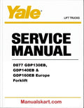 Yale D877 GDP130EB, GDP140EB & GDP160EB Europe Forklift Pdf Repair Service Manual