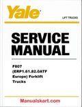 Yale F807 (ERP1.61.82.0ATF Europe) Forklift Trucks Pdf Repair Service Manual