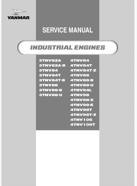 Yanmar 3TNV, 4TNV Series Diesel Engine Pdf Repair Service Manual (Tier 3)