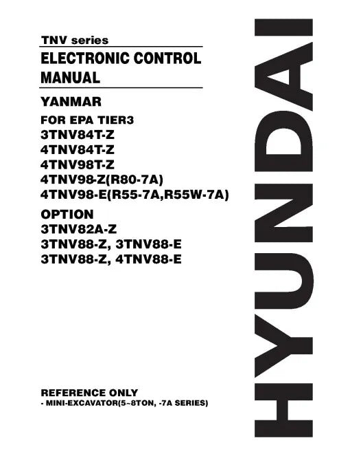 Yanmar 3TNV82A-Z,3TNV84T-Z,3TNV88-E,3TNV88-Z,4TNV84T-Z,4TNV88-E,4TNV98-E/Z,4TNV98T-Z Diesel Engine Electronic Control Pdf Repair Service Manual